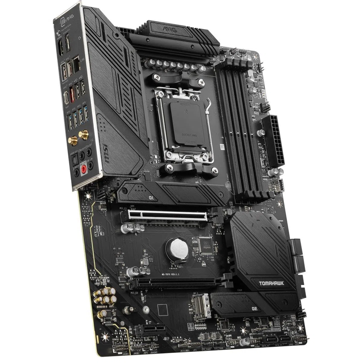 MSI MAG B650 Tomahawk Carte mère de Jeu WiFi AMD AM5, ATX, DDR5, PCIe 4.0, M.2, SATA 6 Go/s, USB 3.2 Gen 2, HDMI/DP, Wi-FI 6E, AMD Ryzen 7000 Series Processeurs de Bureau