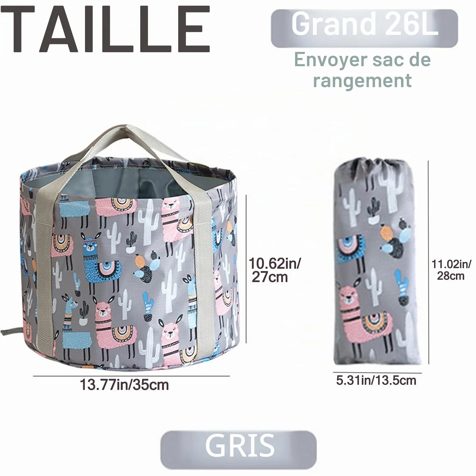 Seau Pliable 26L pour Tremper Les Pieds, Bain De Pieds Portable, Bassine Pliante pour Camping Pêche Plage Jardin