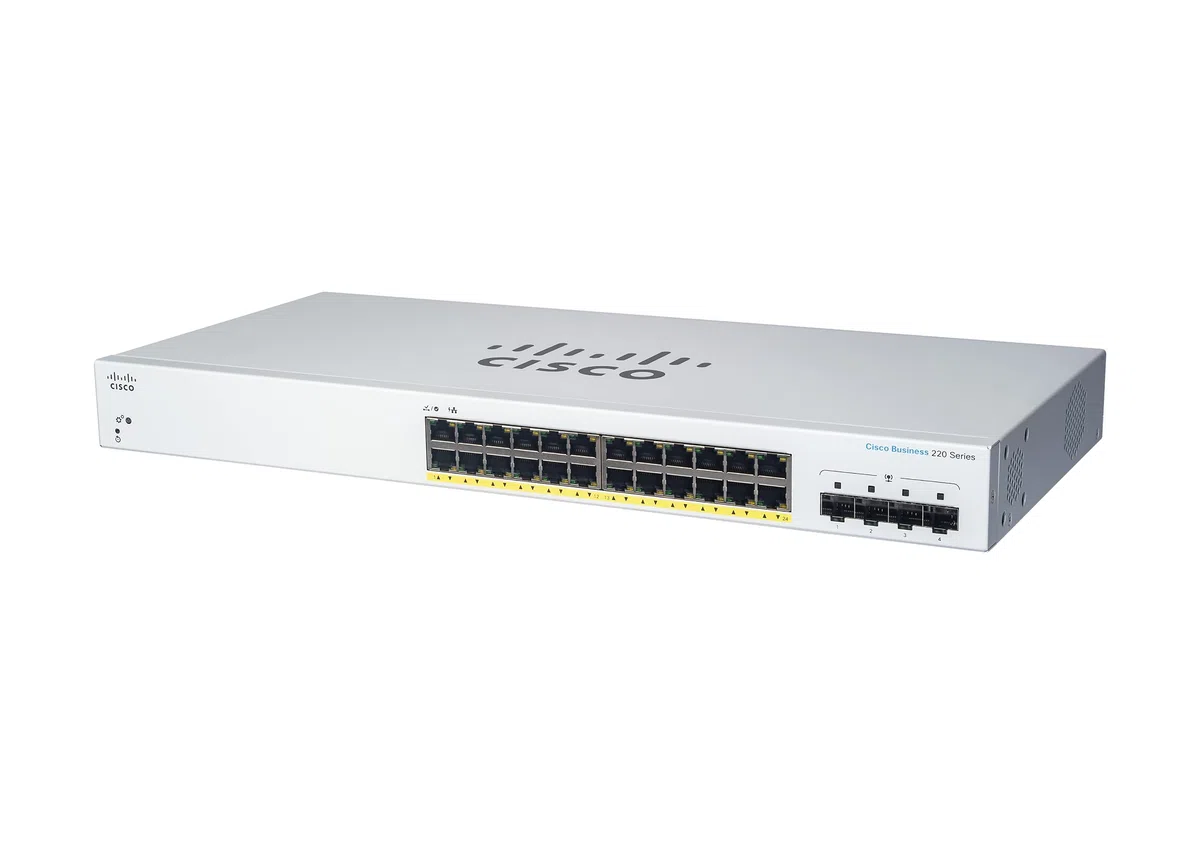 Commutateur intelligent Cisco Business CBS220-24T-4G | 24 ports GE | Ports SFP 4 x 1G | Garantie matérielle limitée de 3 ans (CBS220-24T-4G-EU)