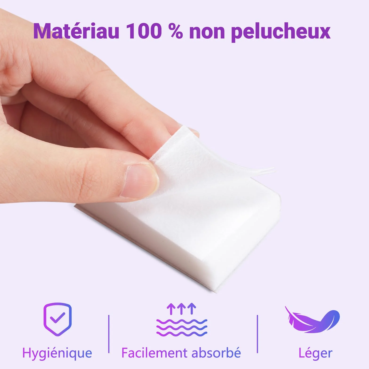 630 Pcs Disques Coton Non Pelucheux pour Ongles, Tampons Démaquillants pour Vernis et Gel (Blanc)
