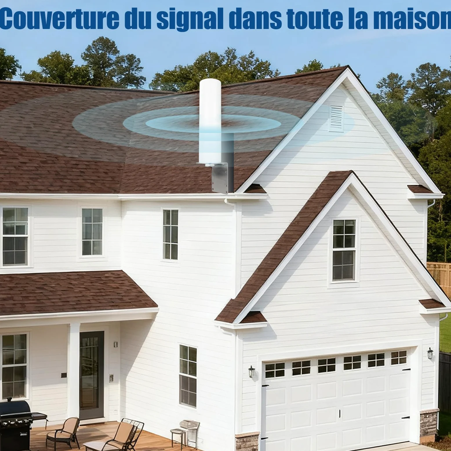 Antenne 4x4 MIMO 4G LTE 5G 600-6000MHz Omnidirectionnelle avec Connecteurs SMA TS9 Câble 3M pour Routeurs CPE Passerelles Points D'Accès Cellulaires - Compatible avec Orange SFR Bouygues Free