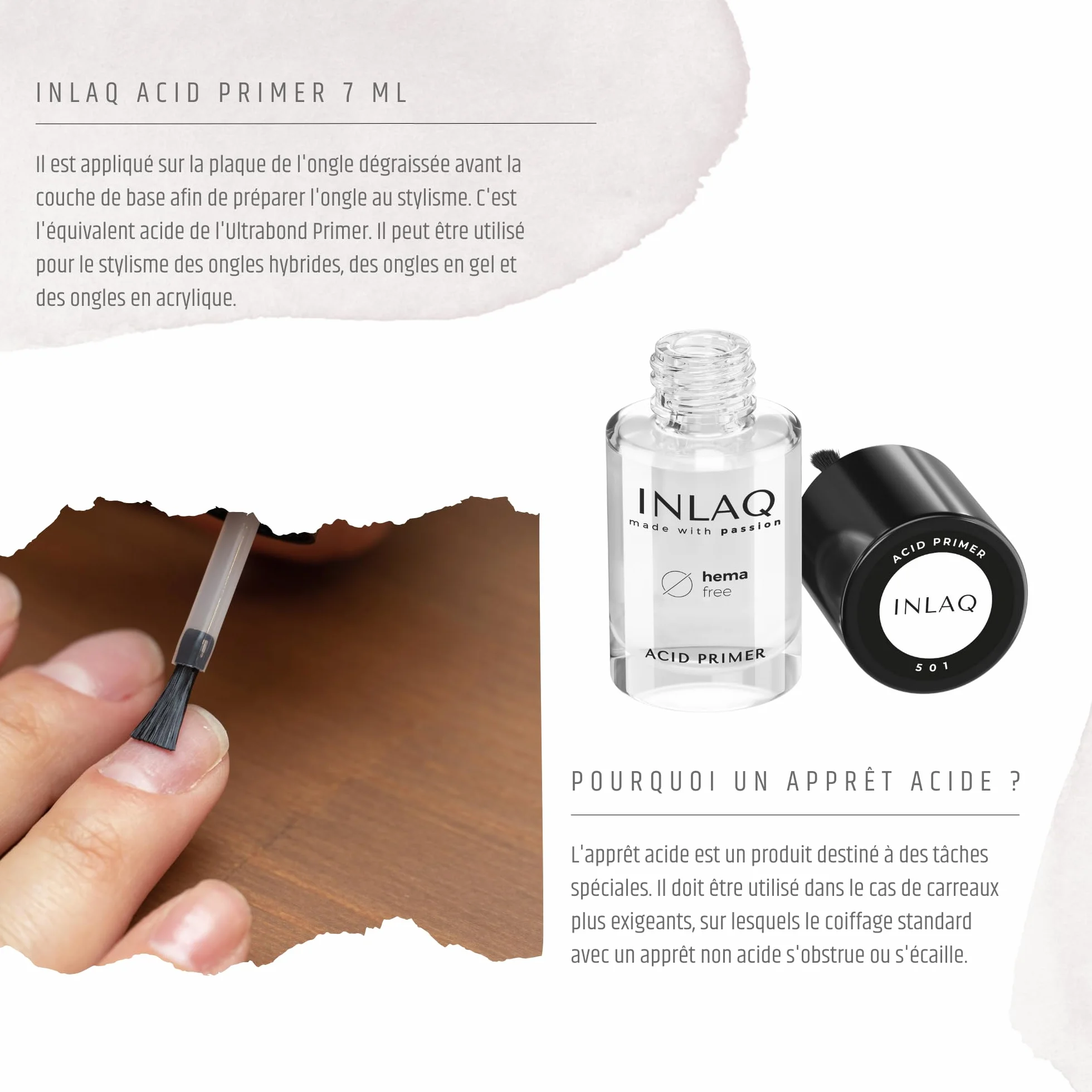 INLAQ Ultra Bond Acid Primer Ongle Gel UV 7ml Sans Hema