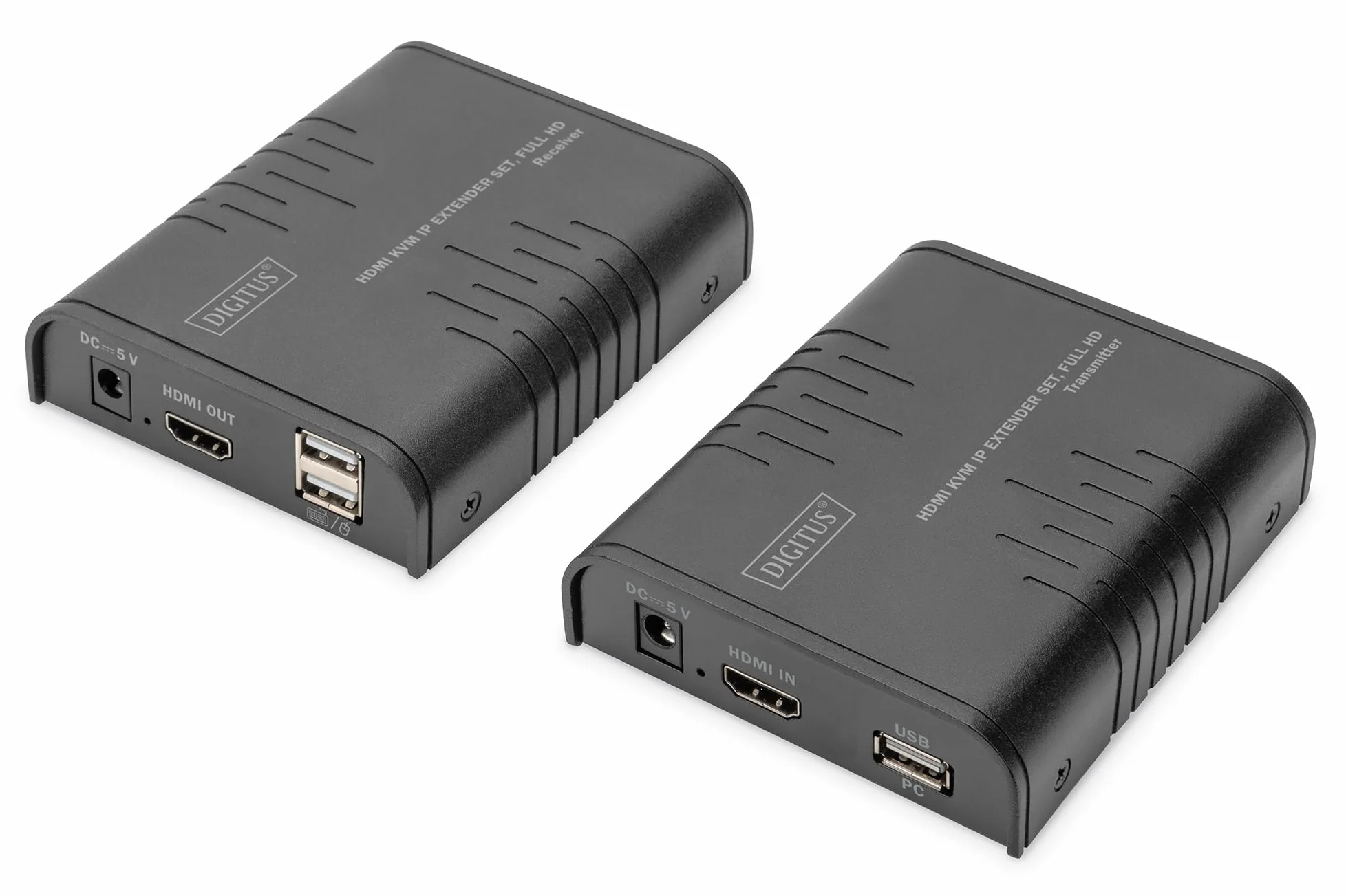 DIGITUS DS-55529 Extender/Splitter KVM HDMI - Full HD 1080p 60 Hz - 120 m Via câble LAN/Illimité Via Ethernet (Compatible IP) - Kit : émetteur & récepteur - HDMI 1.3 & HDCP 1.4