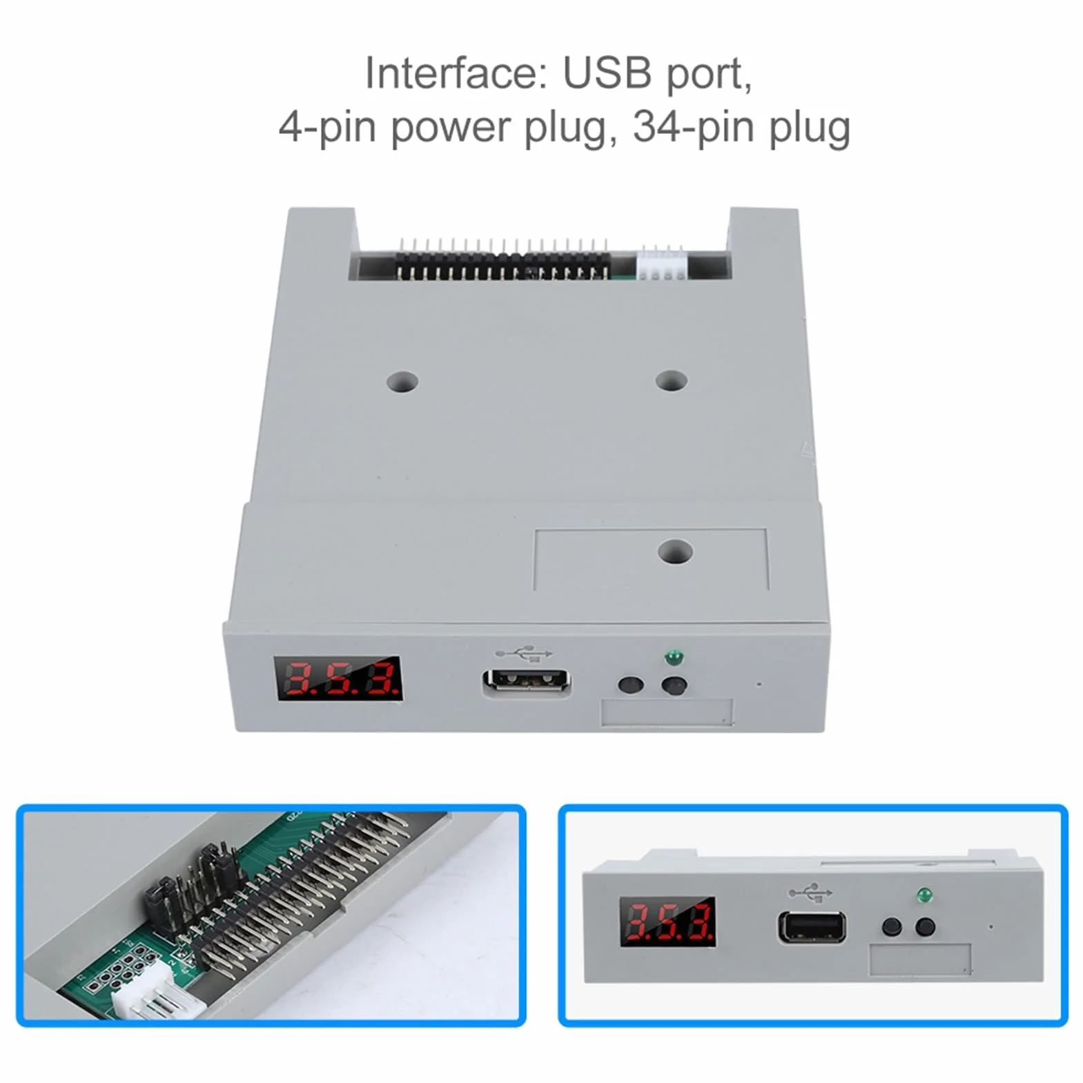SFR1M44-U100 Émulateur de Lecteur de Disquette USB 3,5 Pouces 1,44 Mo Plug and Play pour Ordinateurs Portables