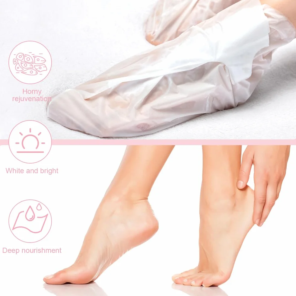 Masque Pieds Peeling Exfoliant 4 Paires Hydratant Rose Chaussette Exfoliante Nourrissant Callosités Crevasses Pieds Secs