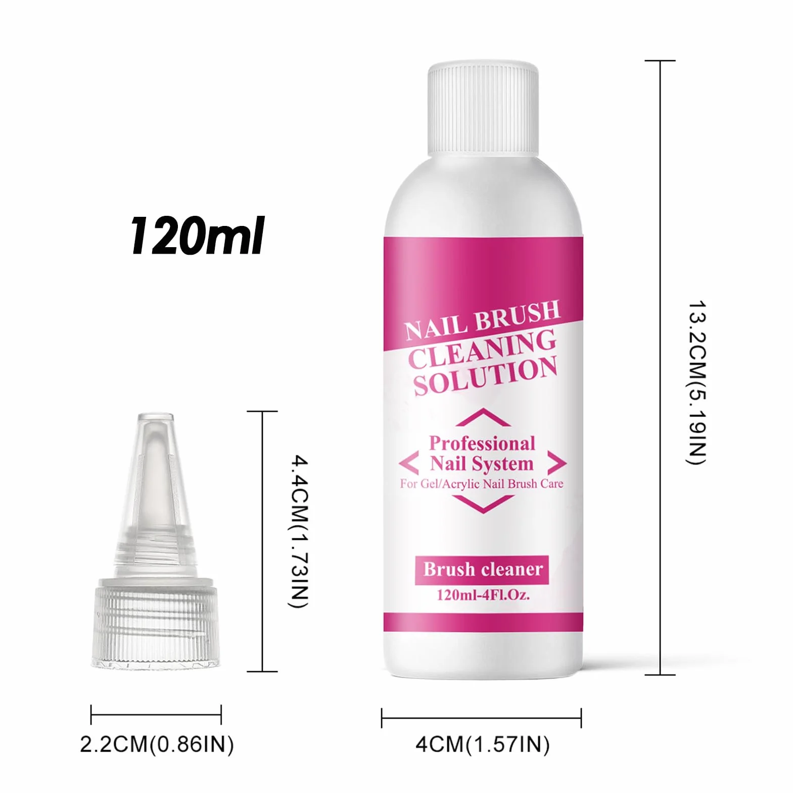 Slip Solution Nail Brush Cleaner Gel Remover Liquid 120ml Manicure Aid Salon-Grade Formula
