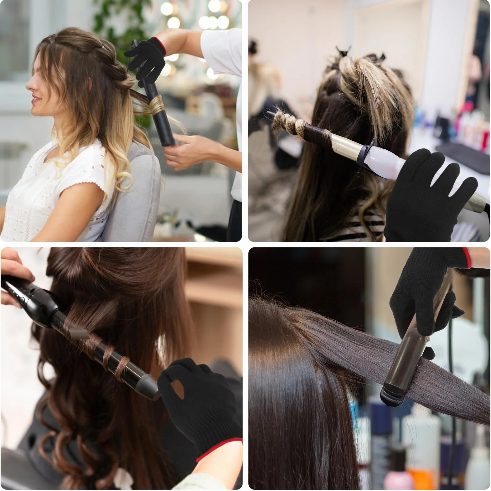 Gants de coiffure professionnels résistant à la chaleur pour fer à friser et lisser - 1 pièce