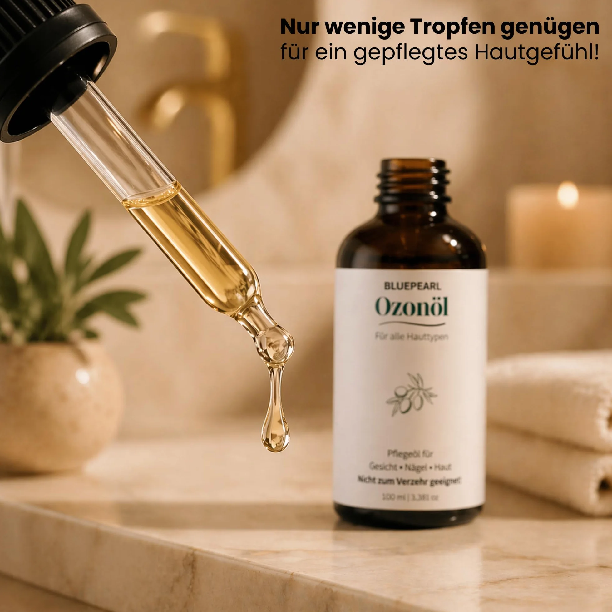 Huile d'ozone 100 ml – Huile d'olive naturelle avec ozone contre l'acné et les imperfections