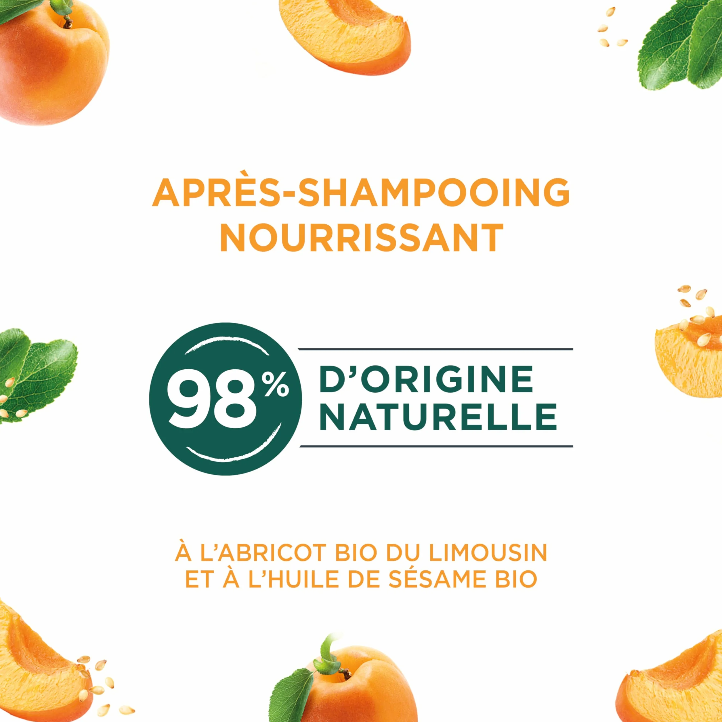 Naturé Moi Après Shampooing Sans Sulfate Nourrissant Démélant Cheveux Secs Abricot Huile de Sésame Bio 200 ml
