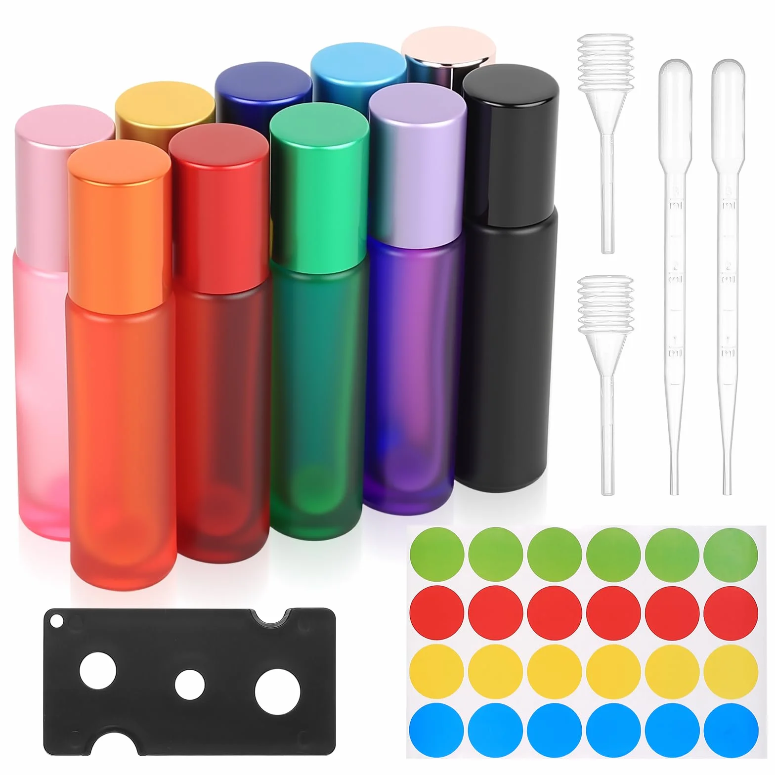 Flacons Roll On Vide 10ml Petite Bouteille en Verre pour Huiles Essentielles, Parfums, Cosmétiques, Aromathérapie