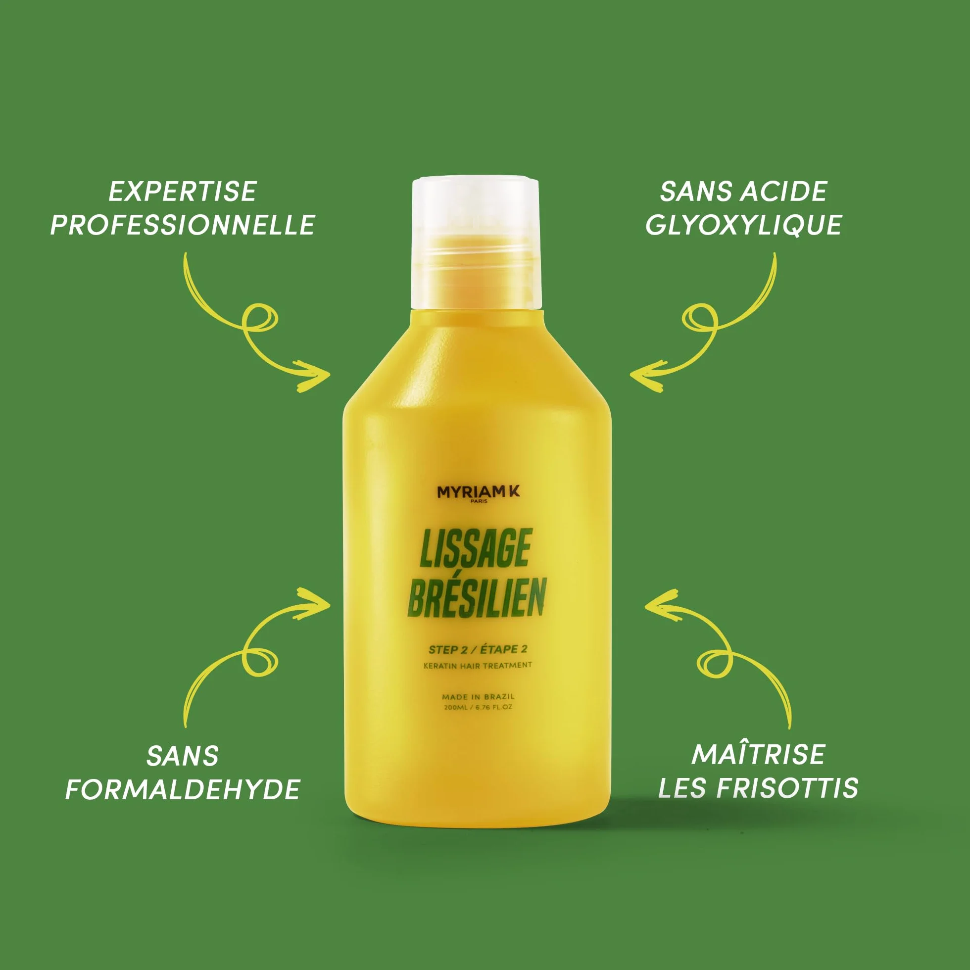 MYRIAM K PARIS Kit de Lissage Brésilien 2x200ml Soin Lissant à la Kératine Anti-Frisottis Brillance Intense