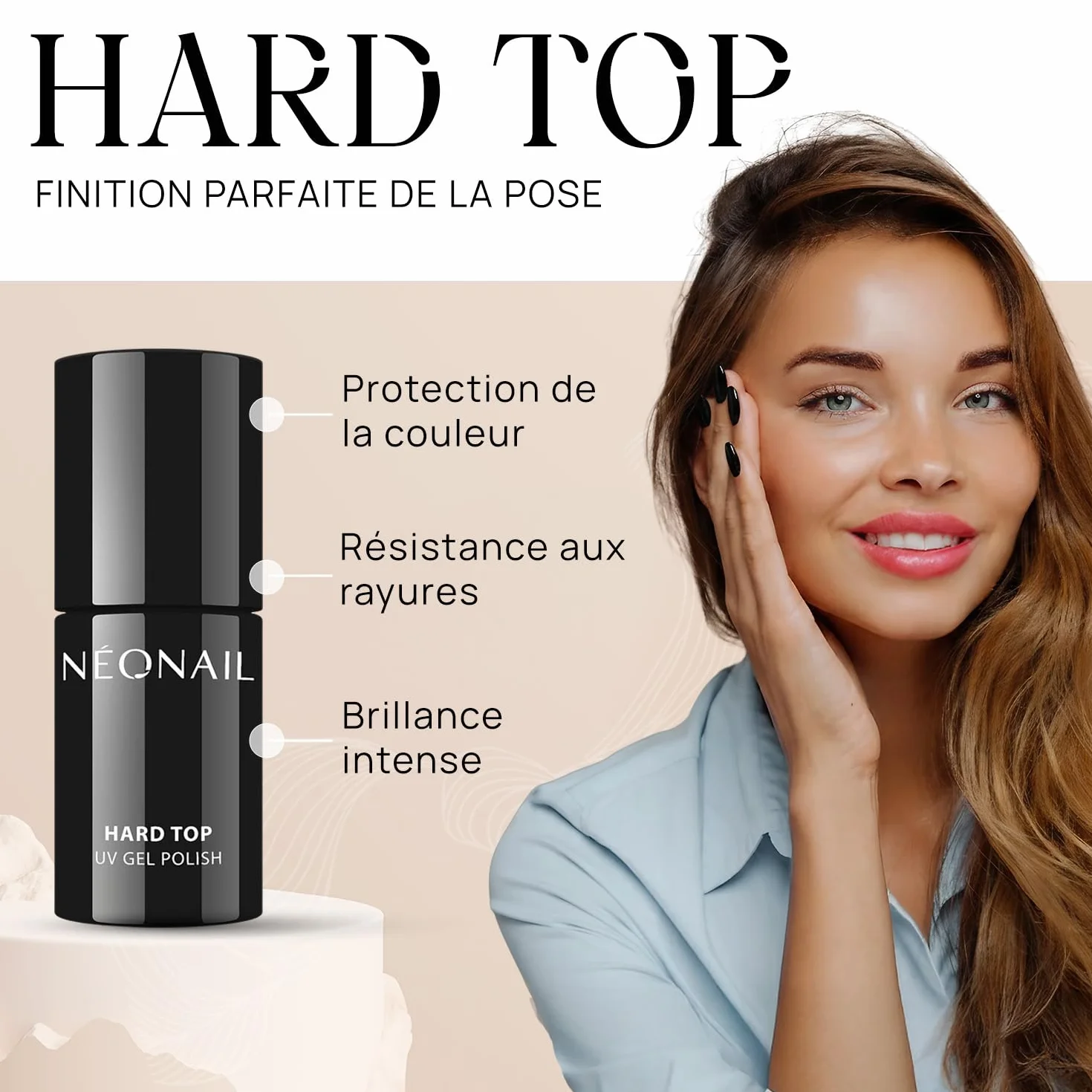 NÉONAIL UV Set Hard Base 7,2 ml et Hard Top 7,2 ml - Vernis à Ongles Gel Polish Nail Art