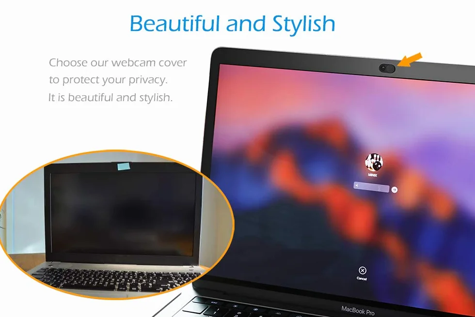 Cache Webcam 0.6 mm Fin pour Surface Pro MacBook Pro MacBook Air Mac ASUS iPad iPhone 8/7/6 PC Ordinateur