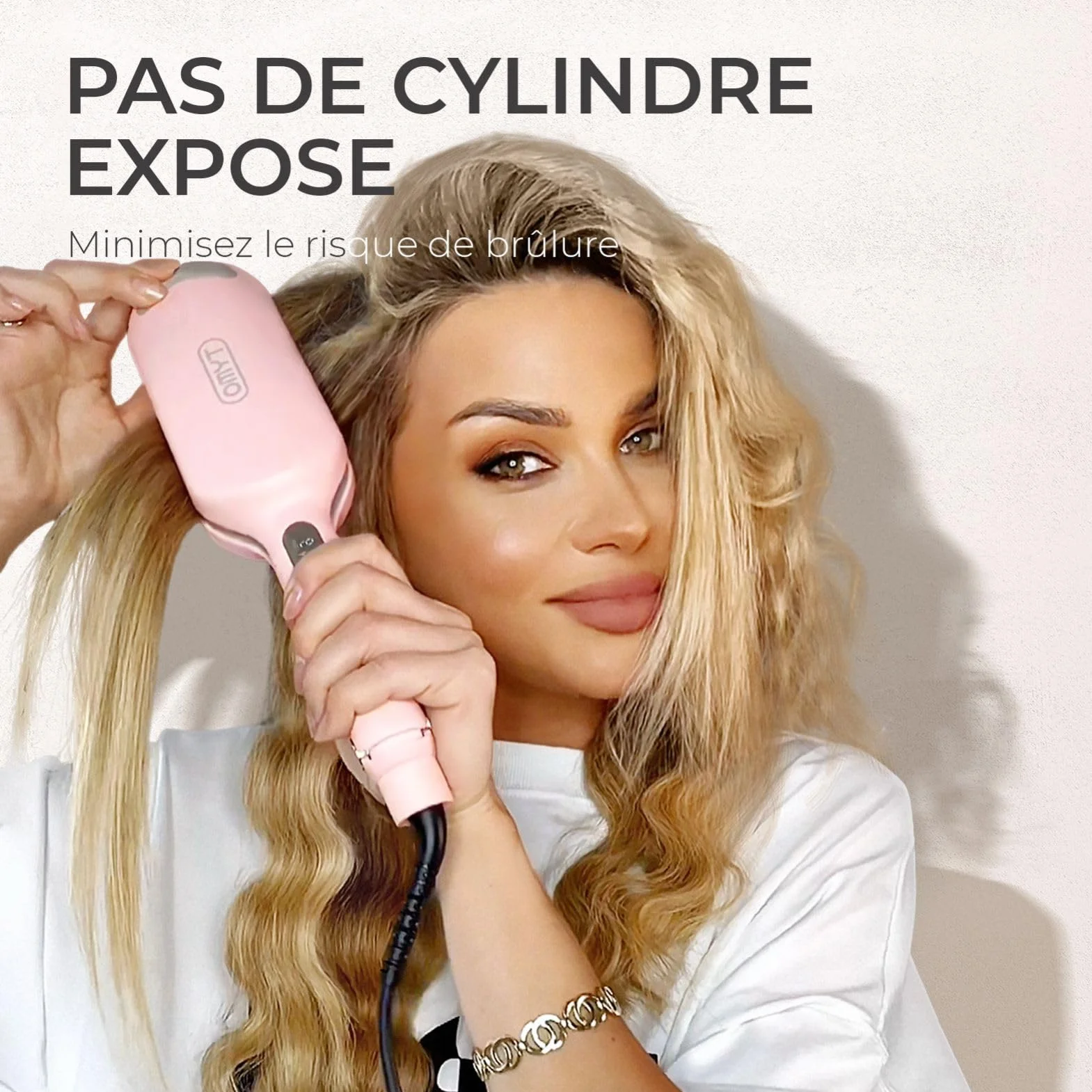 TYMO ROVY Boucleur à Cheveux 32mm Fers à Onduler Grandes Boucles 4 Températures Réglables Affichage LED Anti-brûlure