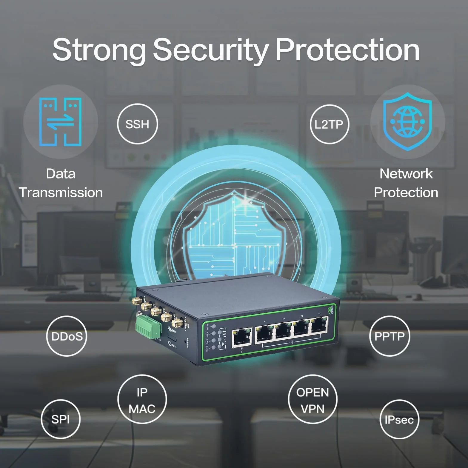 InHand Networks IR305 Routeur VPN industriel Iot LTE 4G (port GNSS et IO)