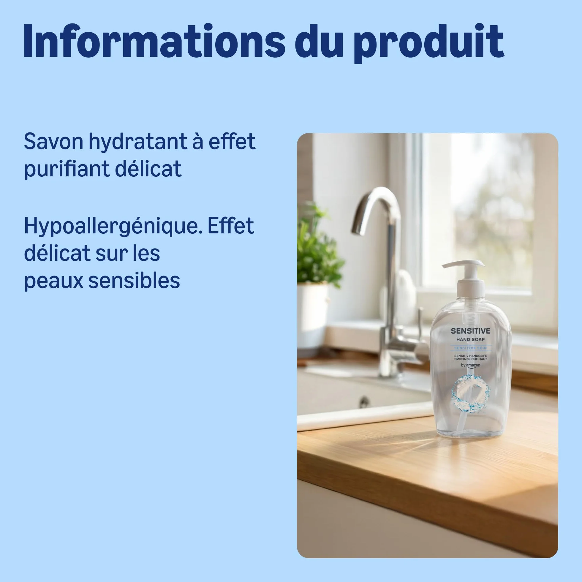 Amazon Savon pour les mains Peaux sensibles 4 x 500 ml