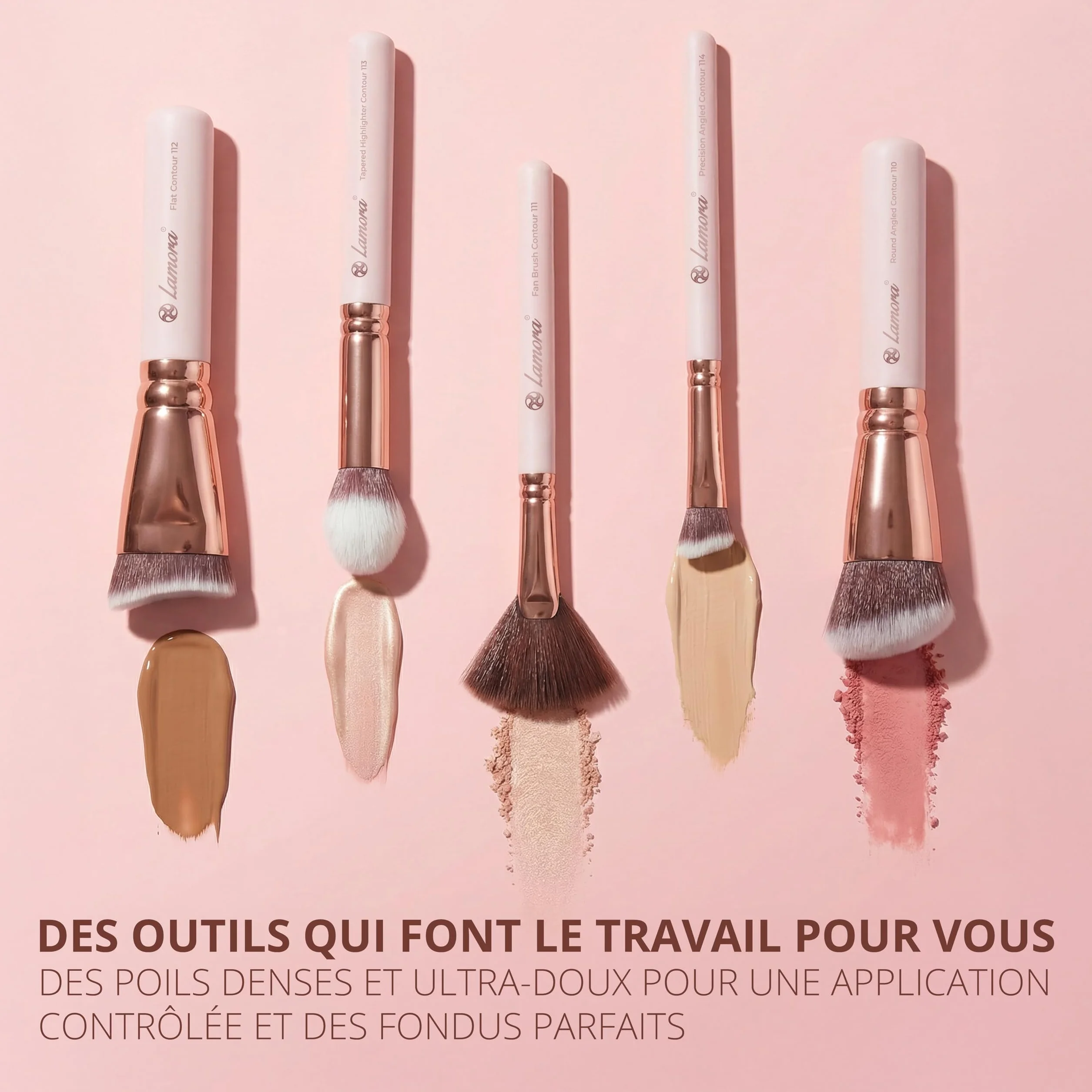 Set Pinceaux Maquillage Teint Contouring Poudre Rouge Kit Sculptant Visage Mélange Liquide Crème Poudre Cosmétique Polissage Pointillé