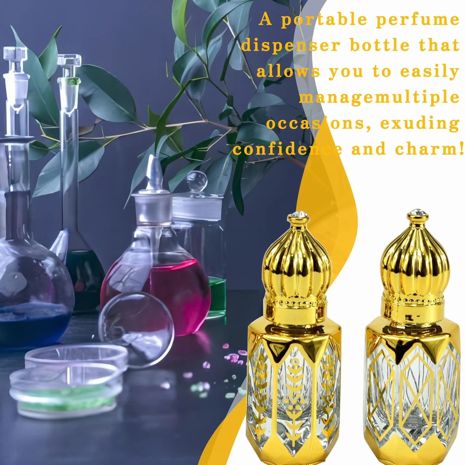 Flacon Roll on Huiles Essentielles Vide 6ml, Bouteilles Rouleaux Verre Bille Acier Inoxydable pour Huiles, Parfum, Cosmétiques