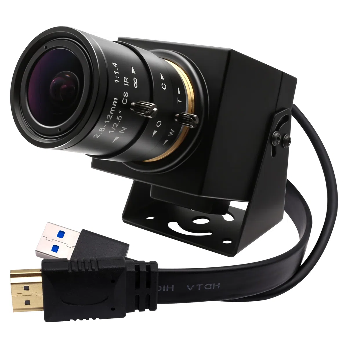 Svpro Caméra zoom USB HDMI 4K 60fps USB3.0 Mise au point manuelle avec objectif zoom optique 2,8-12 mm, caméra industrielle HD 8 MP H.264 60 fps pour ordinateur, moniteur, TV, projecteur