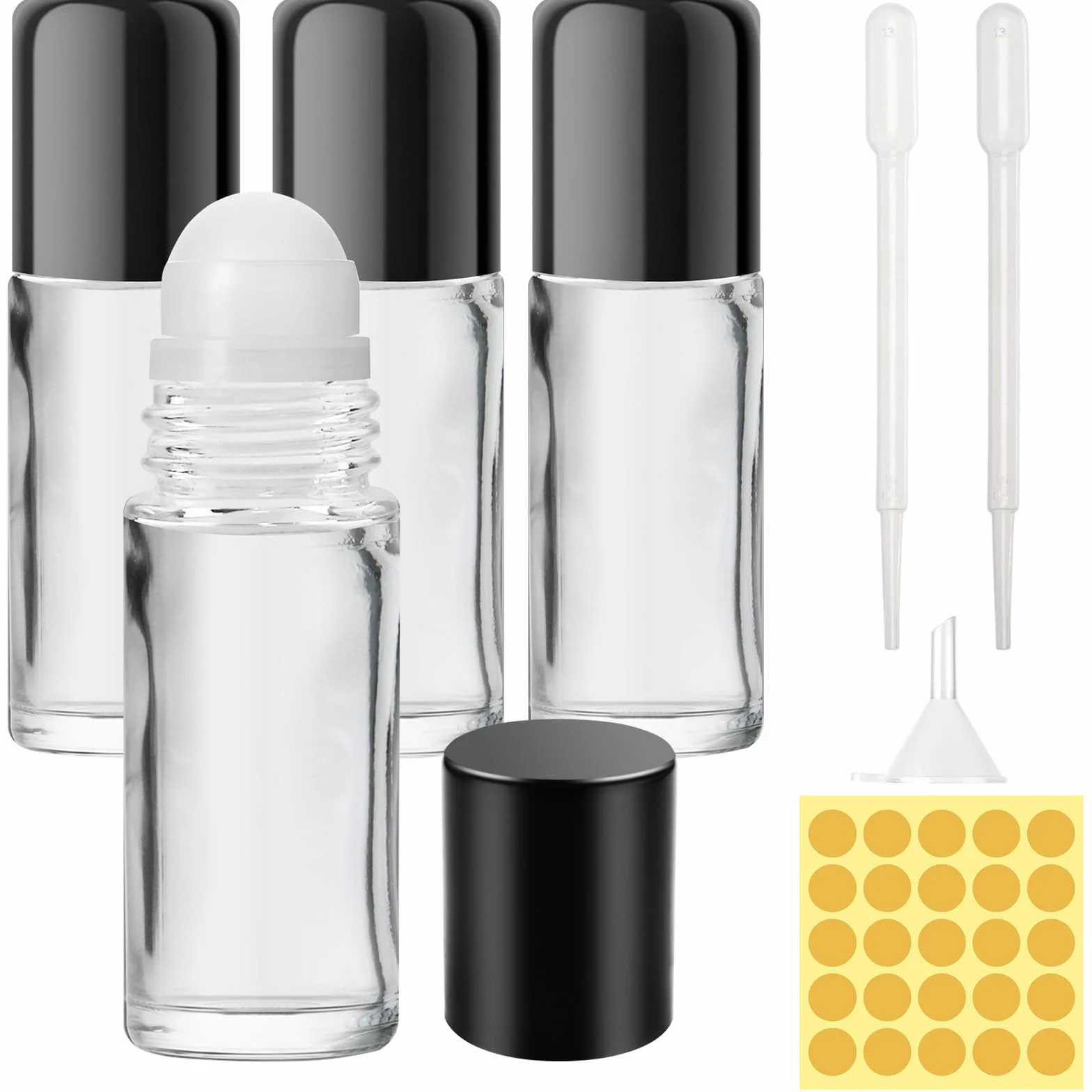 Flacons Roll on Vide en Verre 30ml avec Compte-gouttes pour Huiles Essentielles, Aromathérapie et Parfum