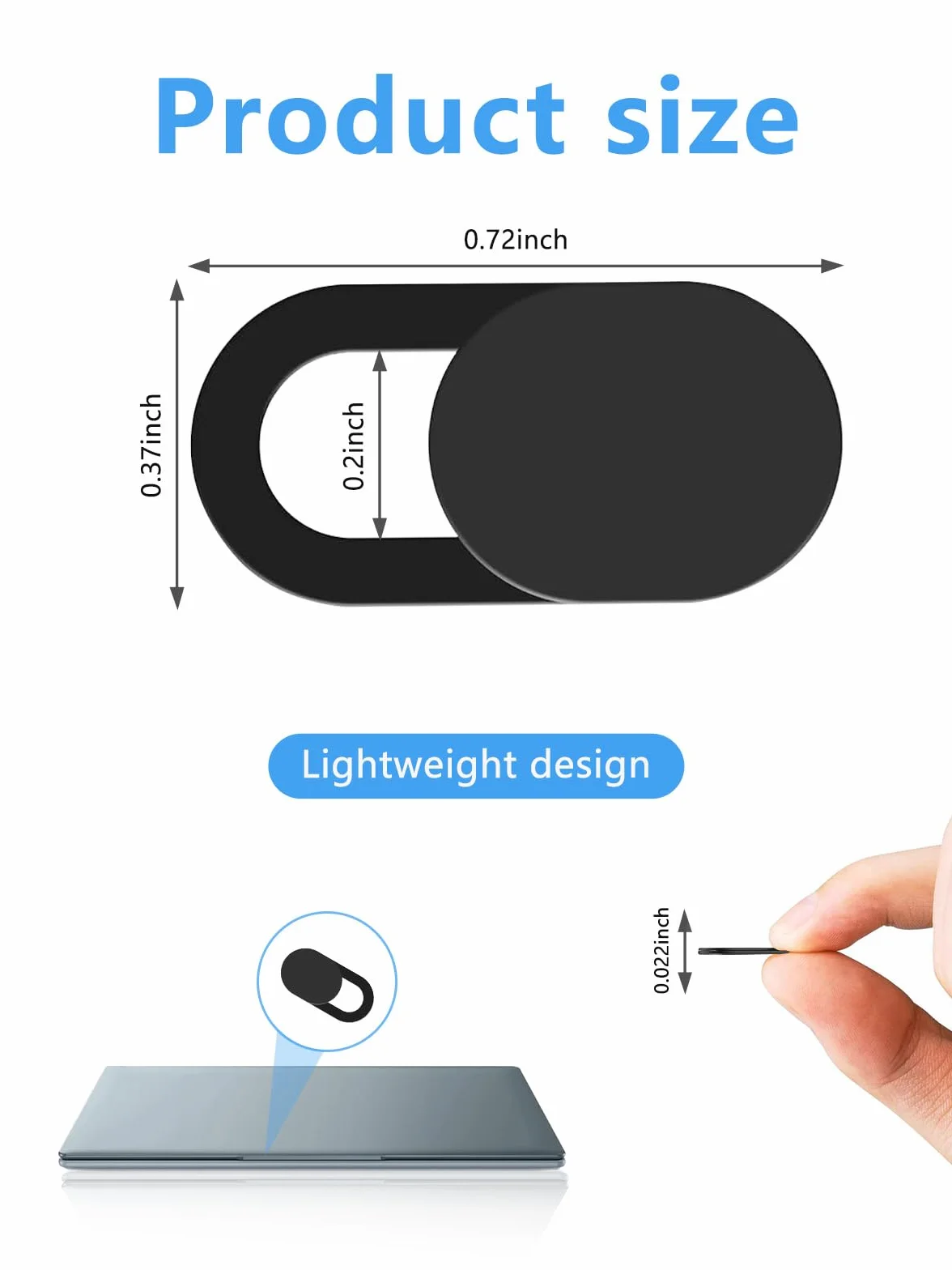 Webcam Cover, Cache Camera Ultra-Mince pour Tablettes, Ordinateur Portable, PC, Smartphone (8 Pièces)