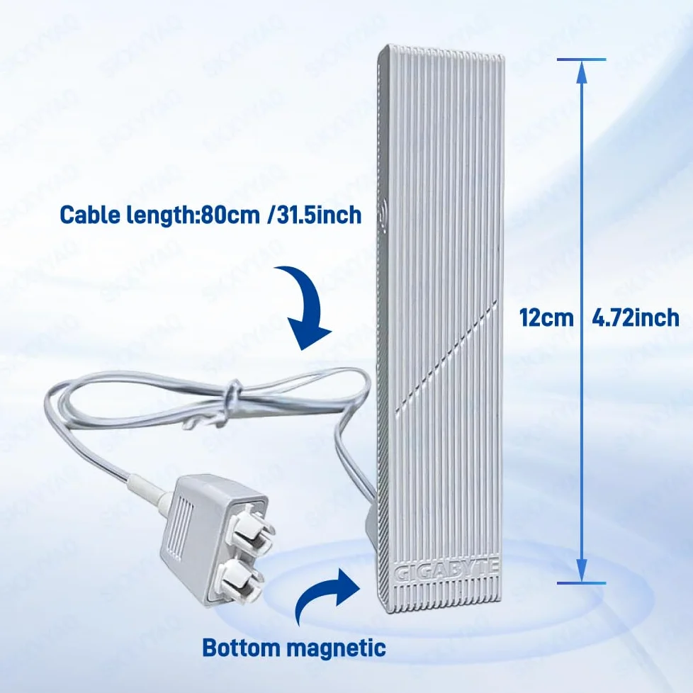 Antenne WiFi 7 GIGABYTE 2.4G 5G 6G WiFi 6E WIFI7 pour carte mère GIGABYTE X870 Series avec nouvelle interface Blanc
