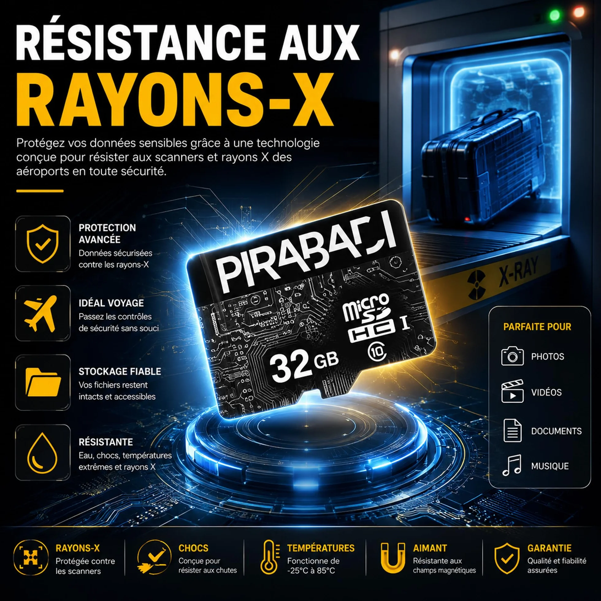 Carte Mémoire SD 32GB Original PIRABADI Ultra Extreme Pro Adaptateur