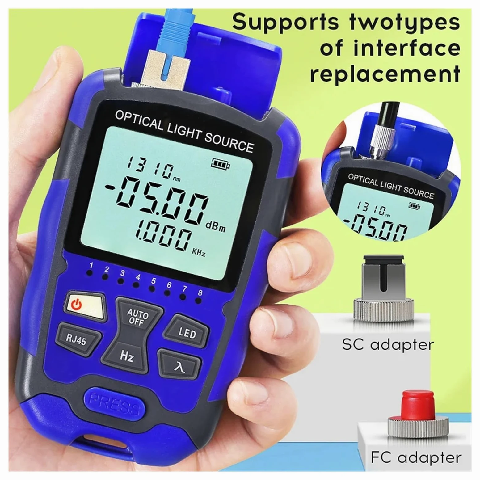 Mini Source de lumière Stable portable MC1315, outil de test de câbles à fibres optiques monomode 1310/1550nm