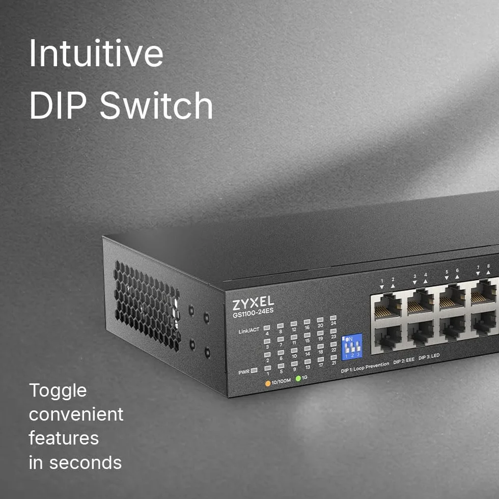 Zyxel Commutateur Réseau 24 Ports Gigabit Ethernet Non Géré GS1100-24ES