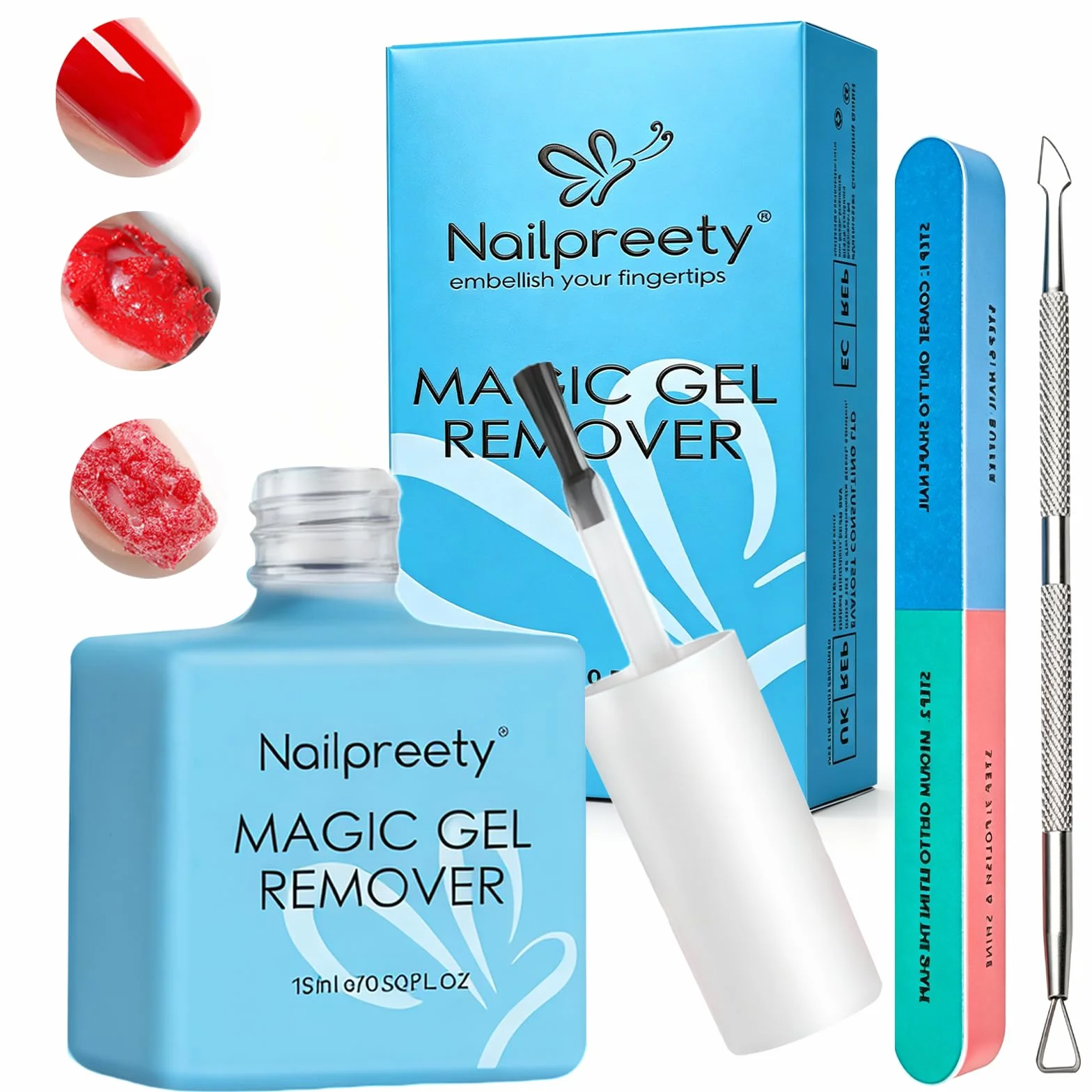 Kit Dissolvant Vernis Semi Permanent Gel 15ML