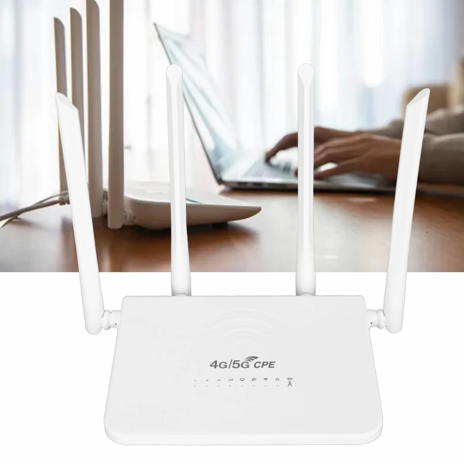 Routeur WiFi 4G, Modem Routeur 4G LTE, avec Emplacement pour Carte SIM, Transmission WiFi 300 Mbps 2,4 G, jusqu'à 20 Appareils, avec 4 Antennes à Gain élevé (5 Dbi), pour