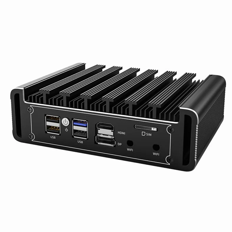VENOEN Firewall Mini PC 2.5G 4 LAN, Fanless Router PC Celeron J6412, 16GB RAM 256GB SSD