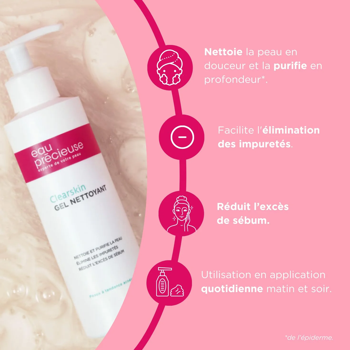 Eau Précieuse Gel Nettoyant Clearskin 200 ml pour peaux acnéiques