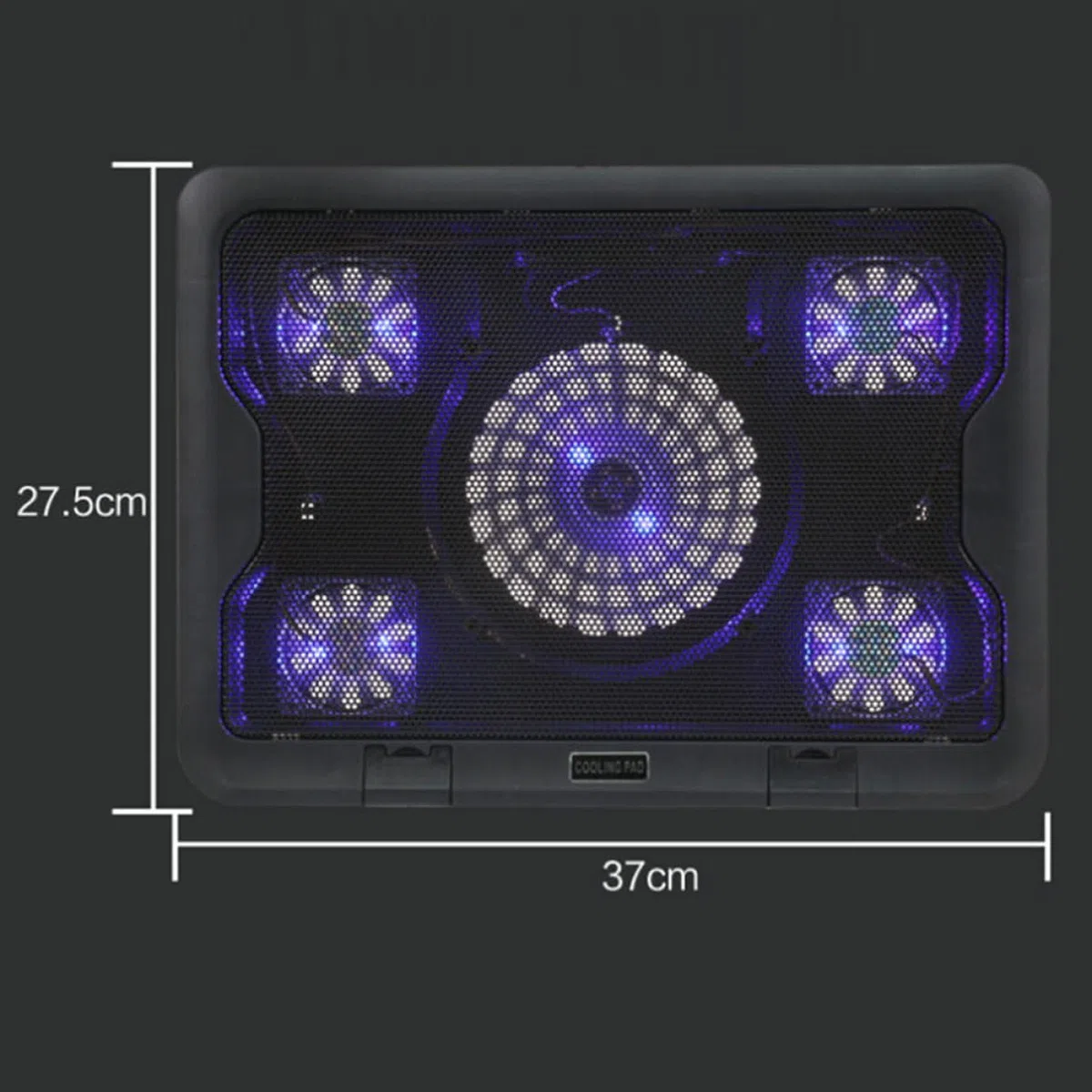 NUOBESTY Refroidisseur pour Ordinateur Portable et Optimiser la Dissipation Thermique Support en Métal Multi-Angle Ajustable 5 Ventilateurs USB Puissant pour Créer Une Ambiance Estivale