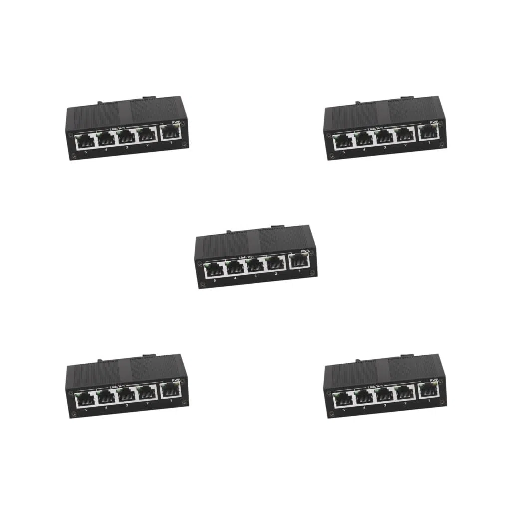 Lot de 5 commutateurs Ethernet 10/100 Mbps 1 Gbit/s Capacité de commutation 5 ports Ethernet Splitter