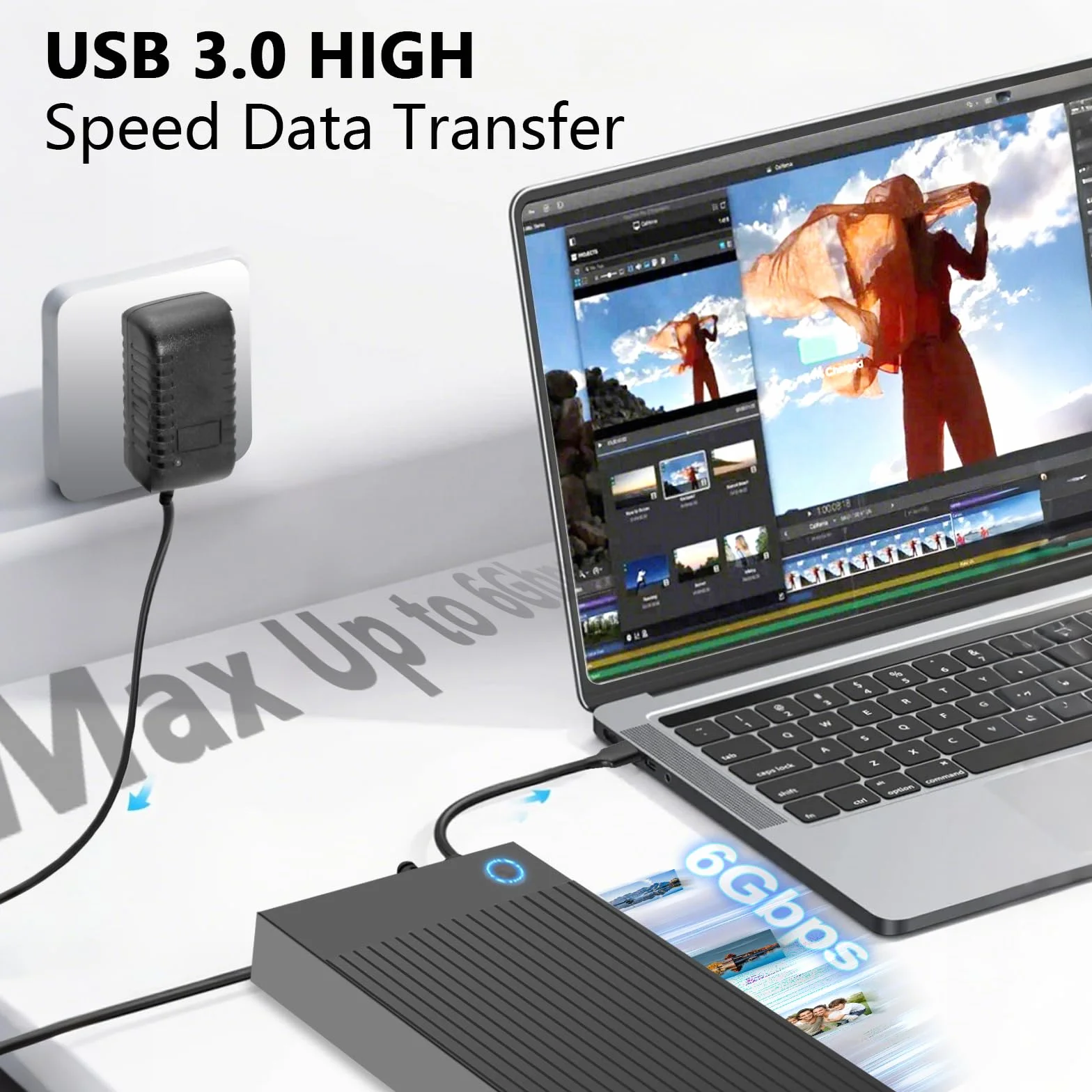 Boîtier Disque Dur 3.5 Adaptateur SATA USB 3.0 UASP pour SSD HDD