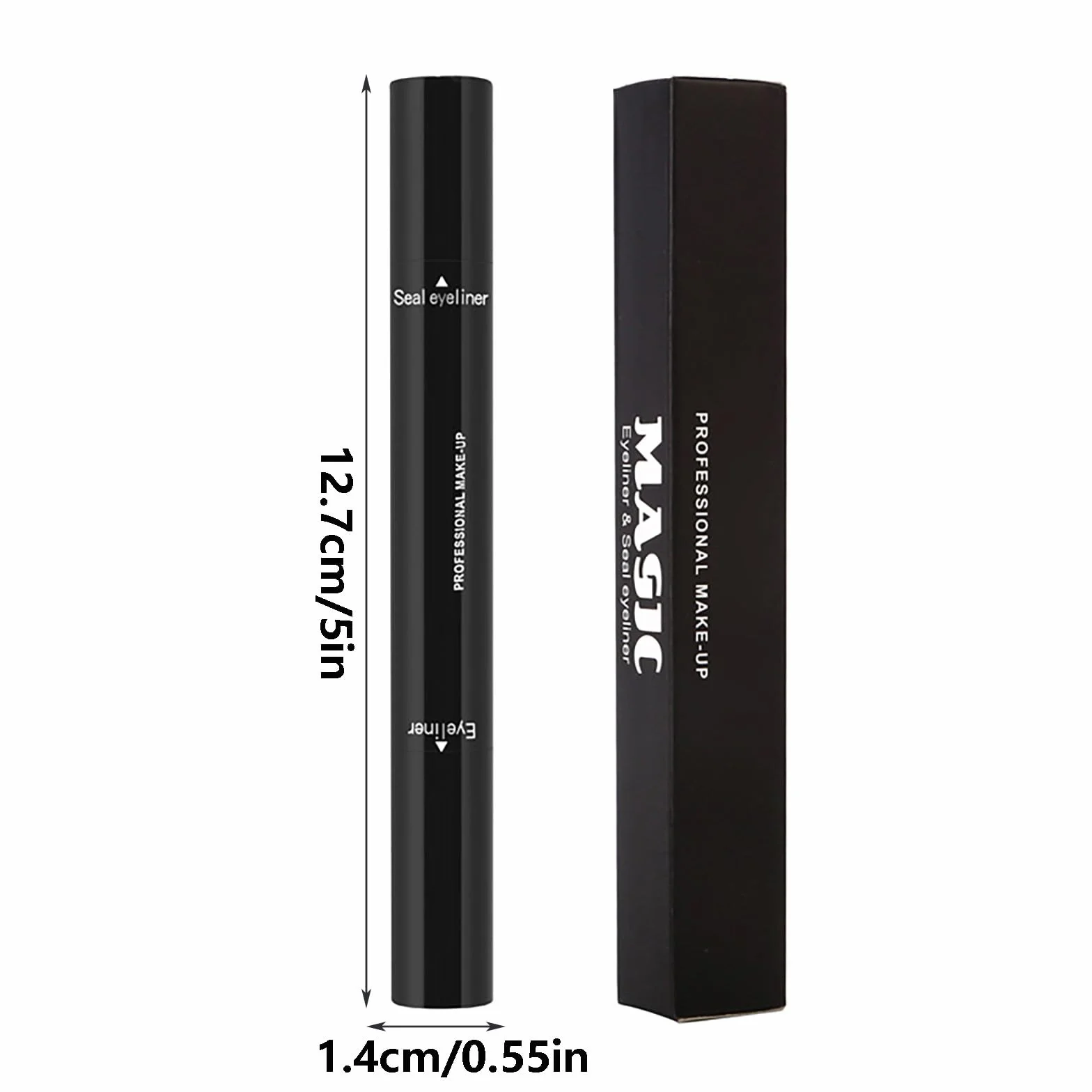 Beauté Liquide noir à double tête 2 en 1 joint triangulaire et pointe outil maquillage yeux durable 3,5 ml