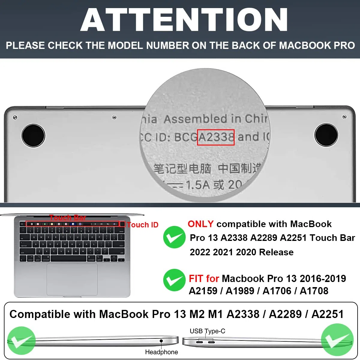 Coque rigide en plastique à motif brillant pour MacBook Pro 13" 2022, 2021, 2020-2016, puce M2 M1, A2338, A2251, A2289, A2159, A1989, A1706, motif brillant
