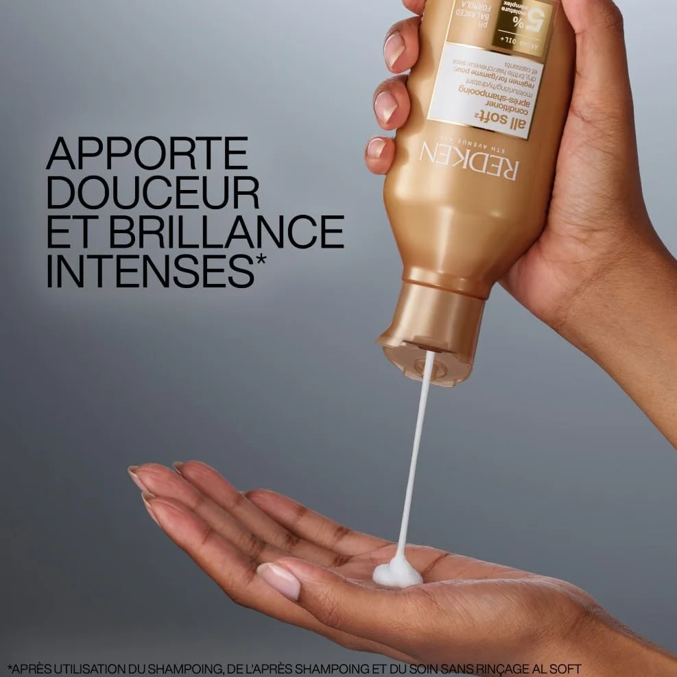 REDKEN All Soft Après-Shampoing Hydratant Cheveux Secs Protéines Huile d'Argan