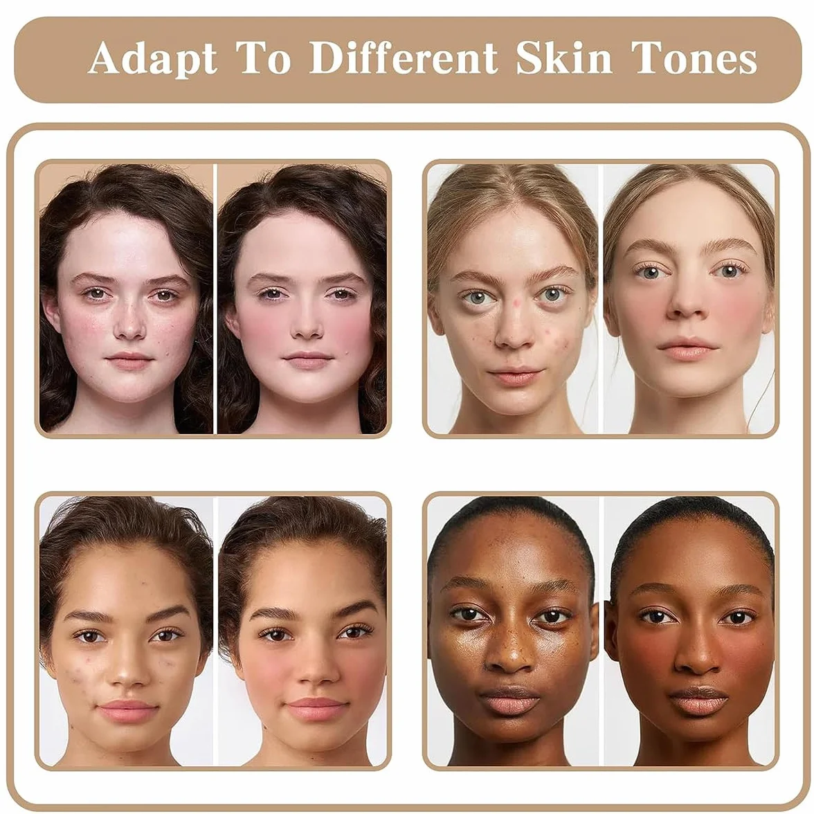 Palette de 12 couleurs d'anticernes et fards à joues longue tenue mat 2 en 1 maquillage visage #01