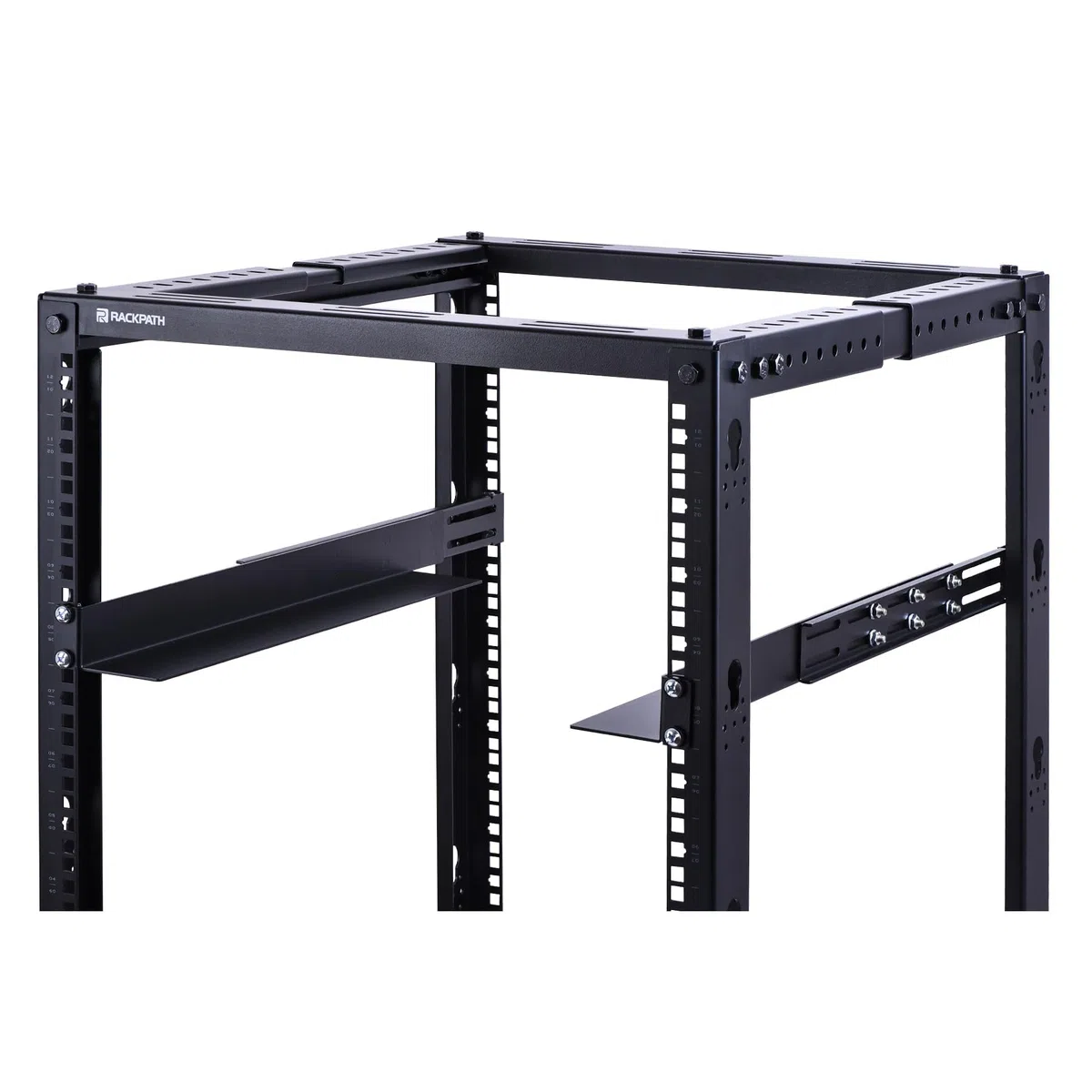 RackPath Rail de rack de serveur à 4 montants 1U, profondeur réglable de 50 à 81 cm, capacité de 50 kg