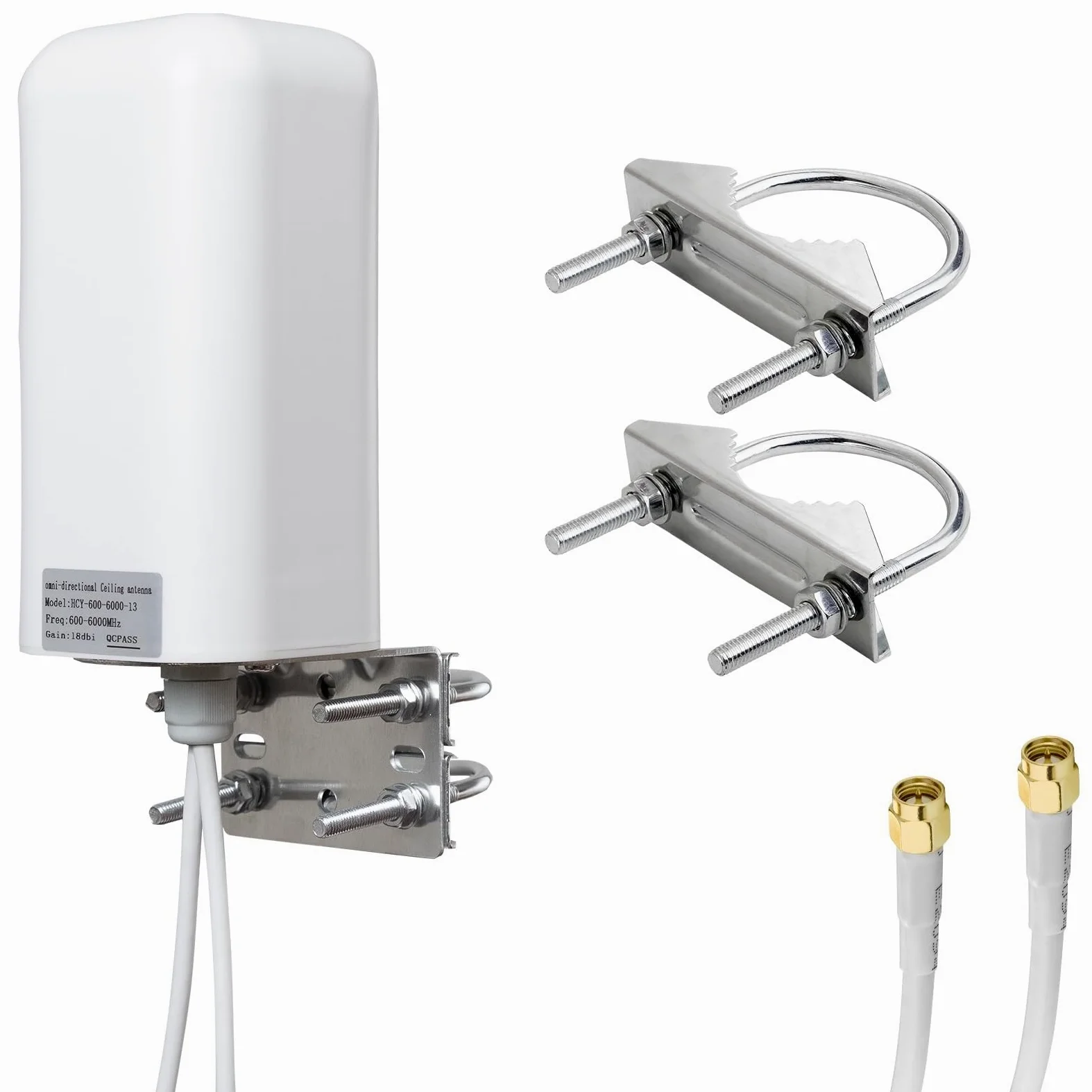 Lot de 2 antennes MIMO 4G 5G LTE 600-6000 MHz pour extérieur 10 dBi 5G/4G/LTE avec câbles d'extension RG58-SMA de 5 m pour routeur, modem hotspot et passerelle