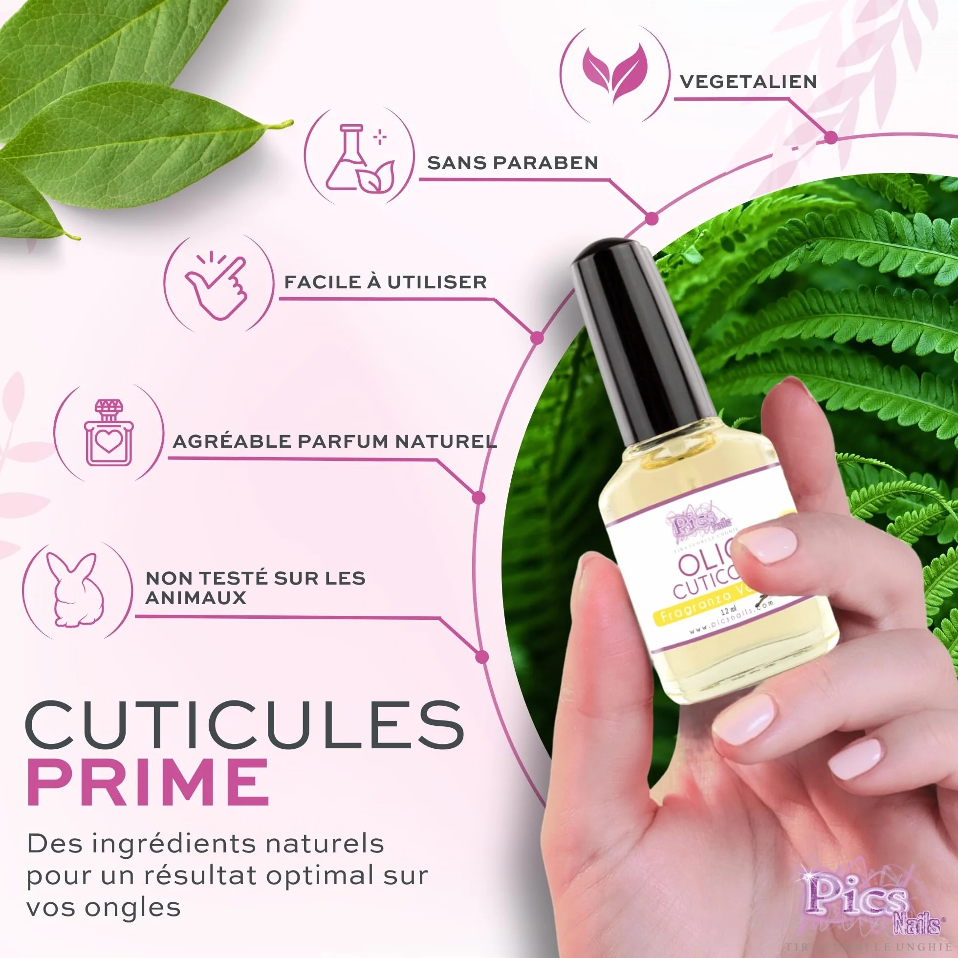 Huile Cuticules Mains Pieds 12ml Professionnelle Coco Hydratante Régénérante