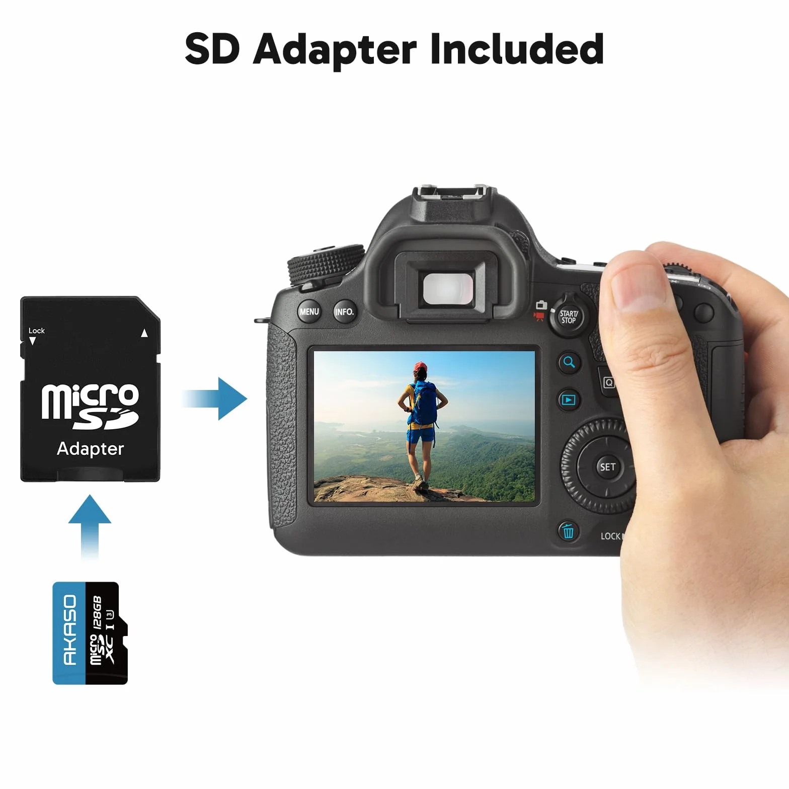 AKASO Carte Mémoire MicroSDXC 128 Go U3 Compatible Caméra Sport