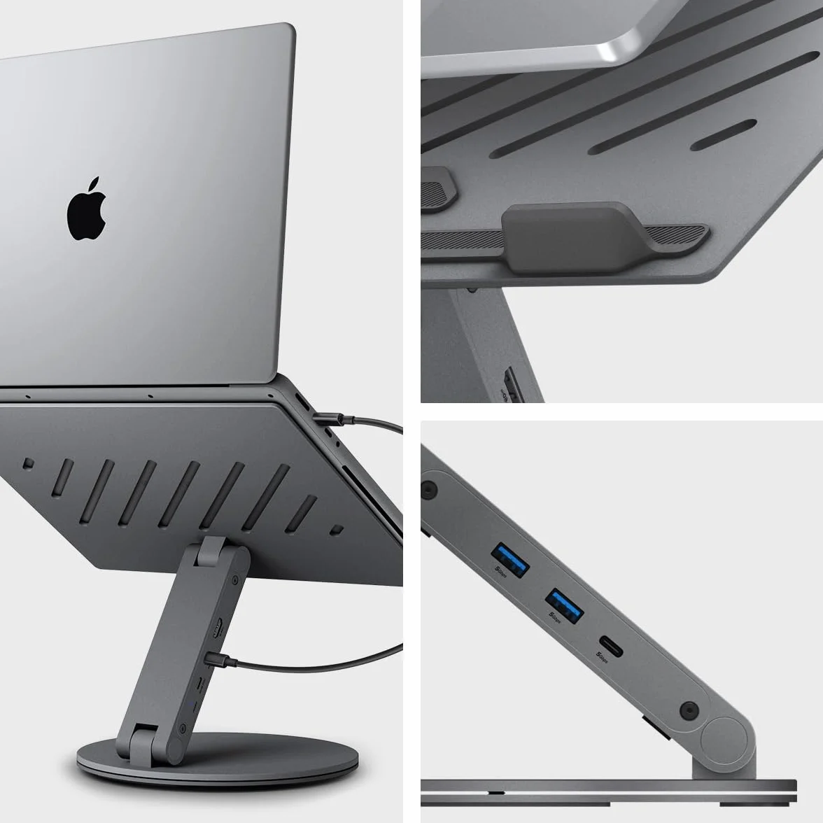 Spigen ArcDock Hub 6-en-1 Station d'accueil HDMI 4K60Hz USB-C USB-A 3.0 pour PC Portable jusqu'à 15.6" MacBook iPad