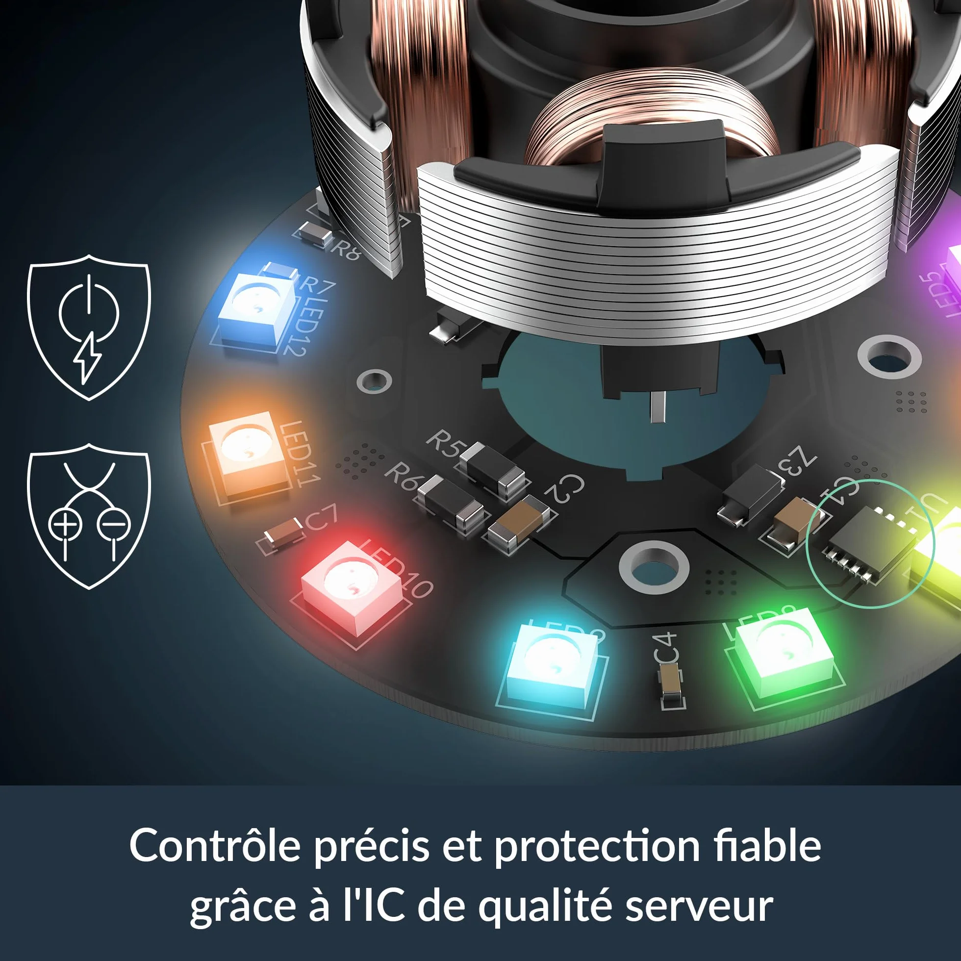 ARCTIC P12 Pro Reverse A-RGB 3 Pack 120 mm Ventilateur PWM 500-3000 rpm 5V D RGB FDB 4-Pin Noir