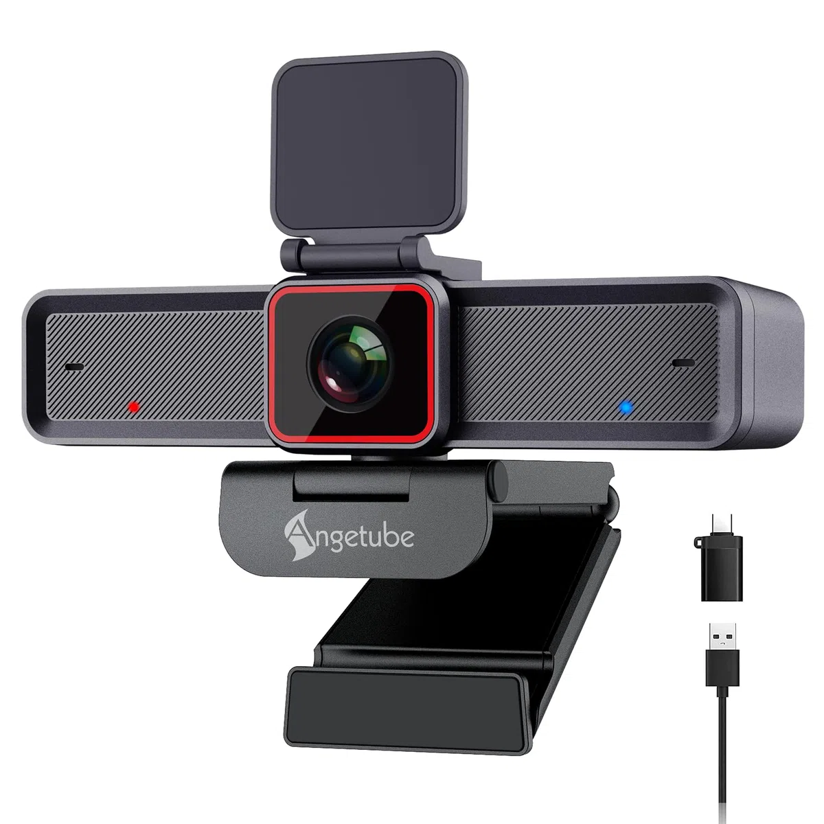 Angetube 4K Webcam avec 1/1.5" Sensor, 1080P@60FPS USB Web Camera pour PC