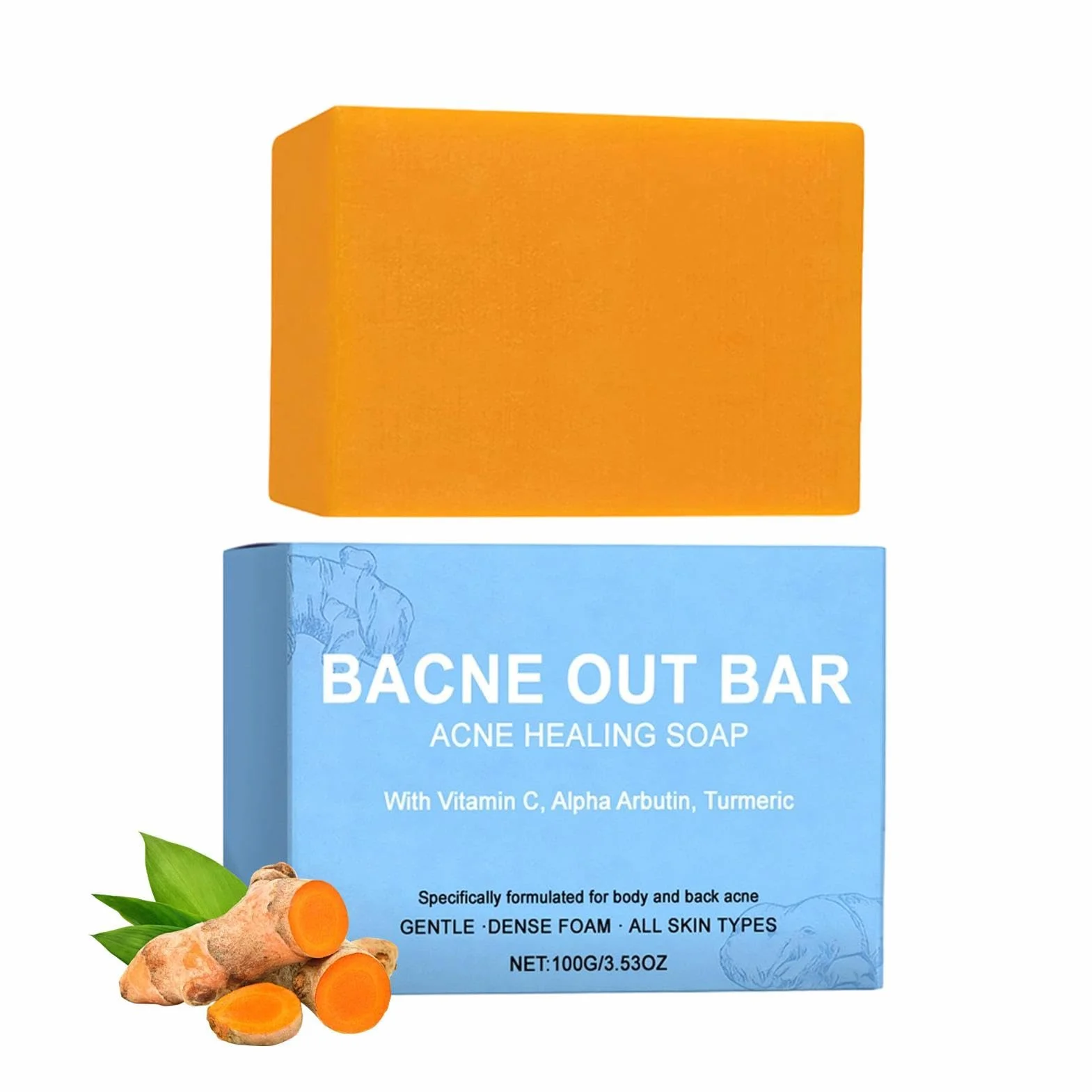 Bacne Out Bar Soap with Turmeric Brightening Body Wash Natural Clean Soap Bar