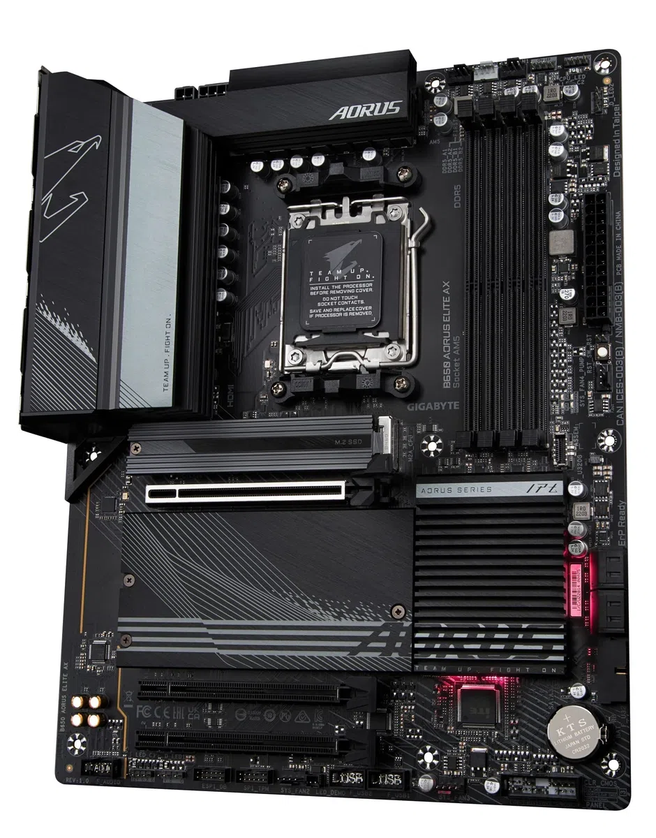 Gigabyte B650 AORUS Elite AX (AM5/ LGA 1718/ AMD B650/ ATX/Garantie 5 ans/ DDR5/ M.2/ PCIe 5.0/ USB 3.2 Gen2X2 Type-C/WiFi 6E/2.5GbE LAN/Q-Flash Plus/EZ-Latch/Gaming Carte mère)