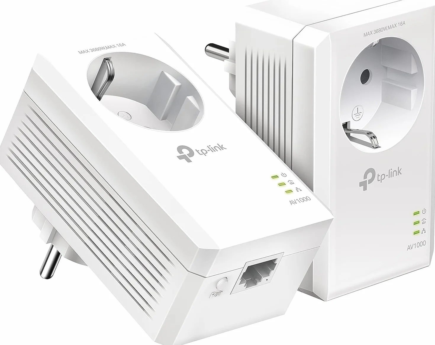 TP-Link TL-WPA1000 Kit Adaptateur Réseau CPL 1000 Mbit/s Ethernet/LAN WiFi Avec 1 Port Gigabit et Prise Intégrée Type F, Boitier Kit de 2